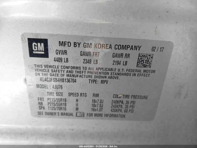 2017 BUICK ENCORE KL4CJFSB4HB136704 Photo 8