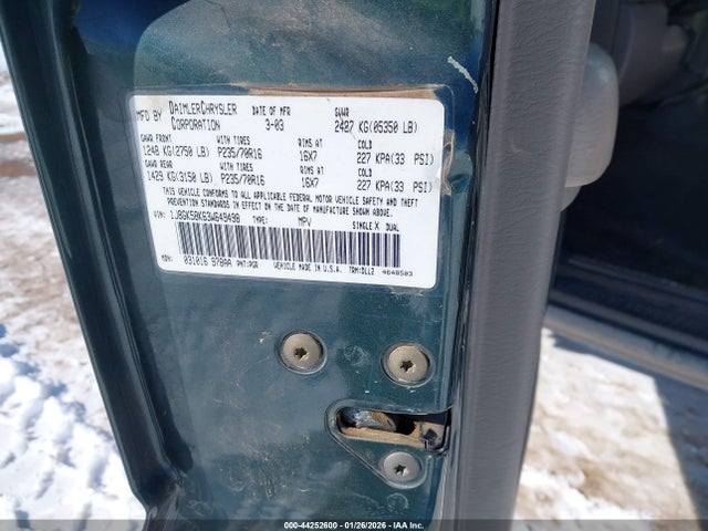 2003 Jeep Liberty Limited Edition მანქანა იყიდება აუქციონზე, vin: 1J8GK58K63W649498, აუქციონის ნომერი: 44252600