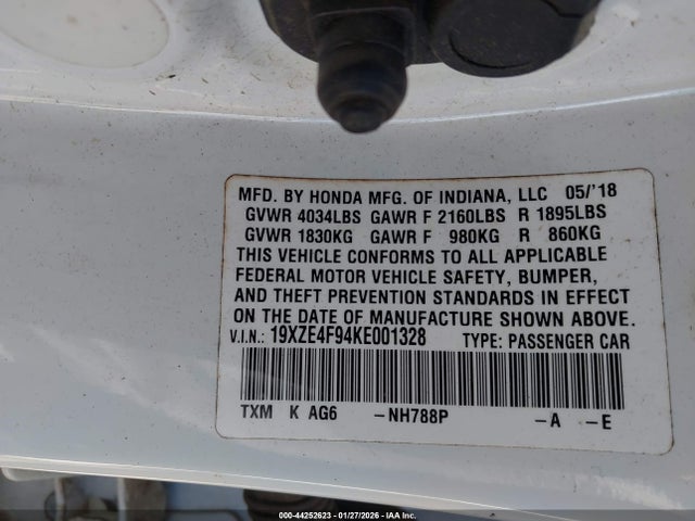 2019 HONDA INSIGHT 19XZE4F94KE001328 Photo 8