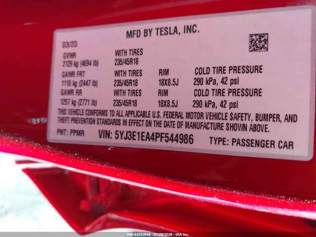 2023 TESLA MODEL 3 5YJ3E1EA4PF544986 Photo 8