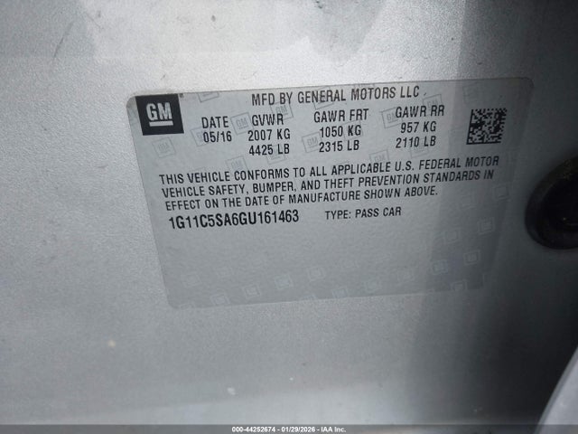 1G11C5SA6GU161463 Chevrolet Malibu Limited Lt
