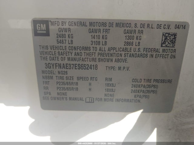 2014 CADILLAC SRX 3GYFNAE37ES652418 Photo 8