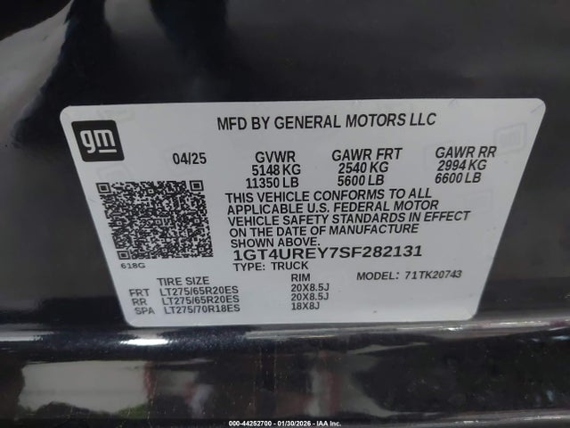 2025 Gmc Sierra 2500hd 4wd  Standard Bed Denali მანქანა იყიდება აუქციონზე, vin: 1GT4UREY7SF282131, აუქციონის ნომერი: 44252700