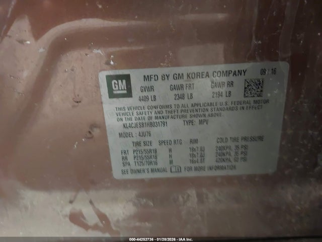 2017 BUICK ENCORE KL4CJESB1HB031791 Photo 8