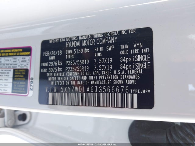 5XYZWDLA6JG566676 Hyundai Santa Fe Sport 2.0t Ultimate