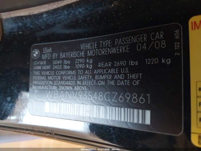 2008 BMW 535XI WBANV93548CZ69861 Photo 8