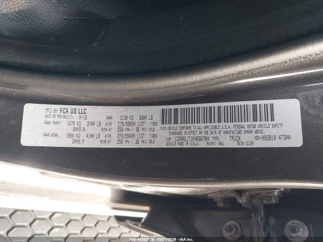 Продаж на аукціоні авто 2019 Ram 1500, vin: 1C6RREJT1KN666784, номер лоту: 44252779
