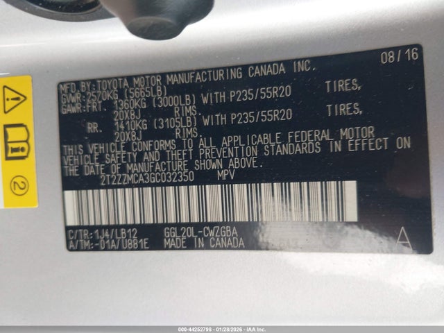 2016 LEXUS RX 350 2T2ZZMCA3GC032350 Photo 8