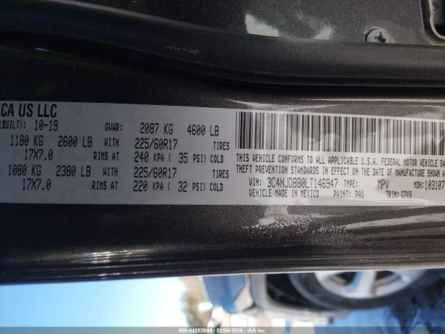 Aukcja sprzedaży 2020 Jeep Compass Latitude 4x4, vin: 3C4NJDBB0LT146947, numer aukcji: 44252804