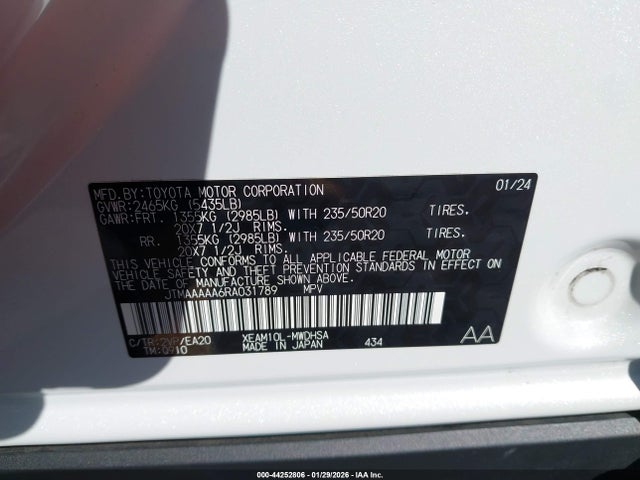 JTMAAAAA6RA031789 Toyota Bz4x Limited