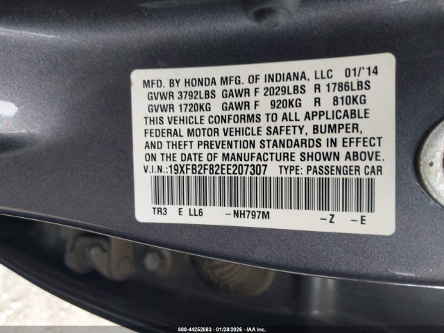 Honda CIVIC EX 2014 19XFB2F82EE207307 Image 9