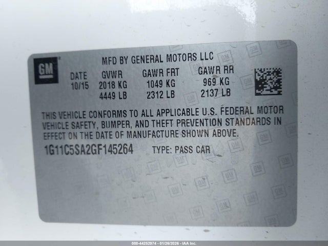 Chevrolet Malibu Limited Lt 2016 1G11C5SA2GF145264 Image 9