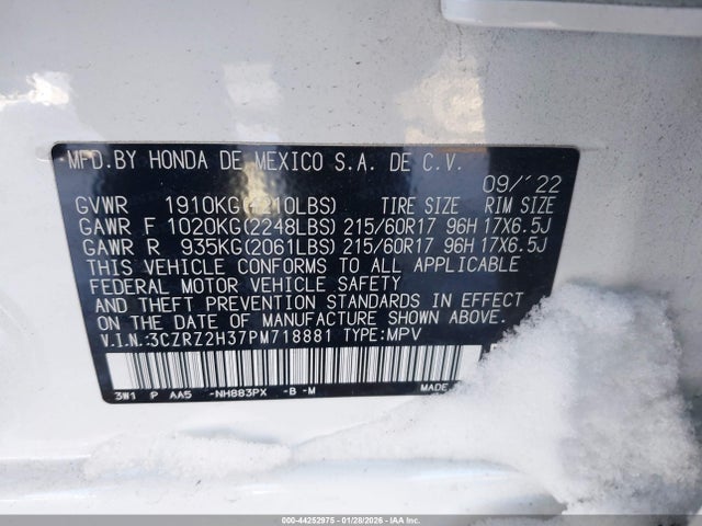 2023 HONDA HR-V 3CZRZ2H37PM718881 Photo 8