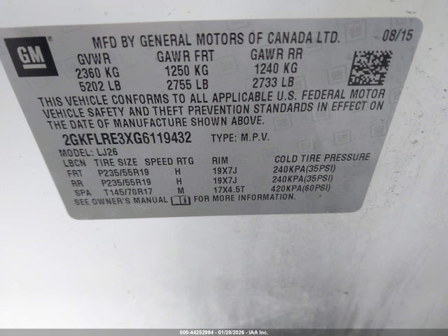 2GKFLRE3XG6119432 GMC Terrain Denali