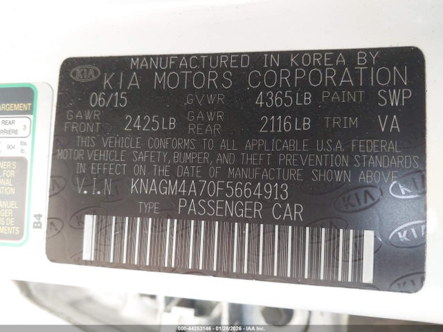 2015 KIA OPTIMA KNAGM4A70F5664913 Photo 8