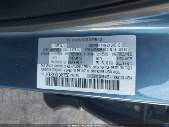 44253161 :رقم المزاد ، JM3KE2DY8F0467656 vin ، 2015 Mazda Cx-5 Grand Touring مزاد بيع