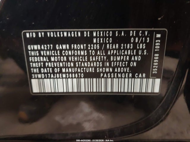 3VWD17AJ8EM368670 Volkswagen Jetta 1.8t Se
