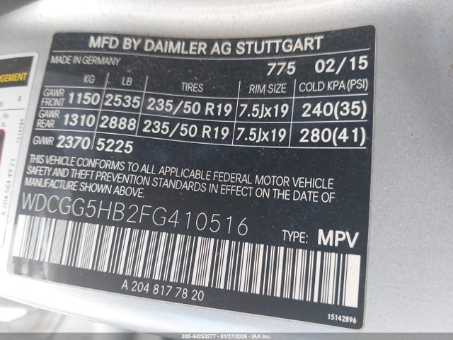 Продажа на аукционе авто 2015 Mercedes-benz Glk 350, vin: WDCGG5HB2FG410516, номер лота: 44253277