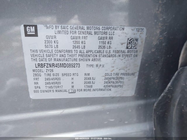 Aukcja sprzedaży 2021 Buick Envision Fwd Essence, vin: LRBFZNR45MD089273, numer aukcji: 44253325