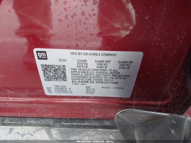 44253363 :رقم المزاد ، KL4AMESL3RB167669 vin ، 2024 Buick Encore Gx Sport Touring Awd مزاد بيع