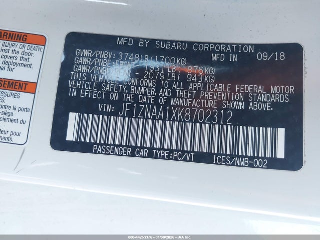 JF1ZNAA1XK8702312 Toyota 86