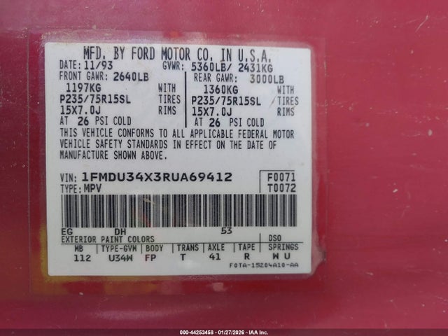 1994 FORD EXPLORER 1FMDU34X3RUA69412 Photo 8