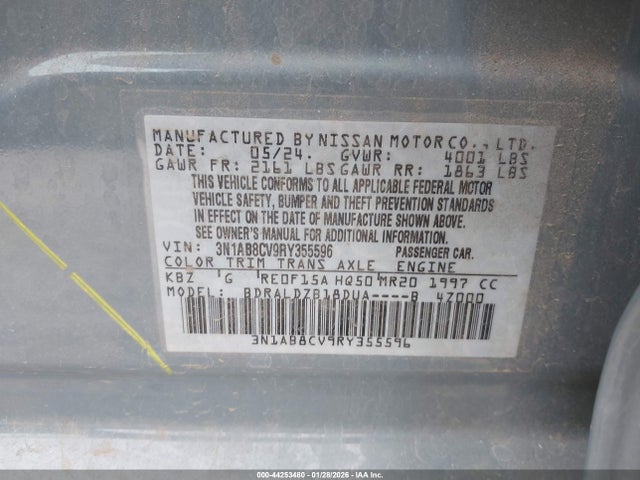 3N1AB8CV9RY355596 Nissan Sentra Sv Xtronic Cvt