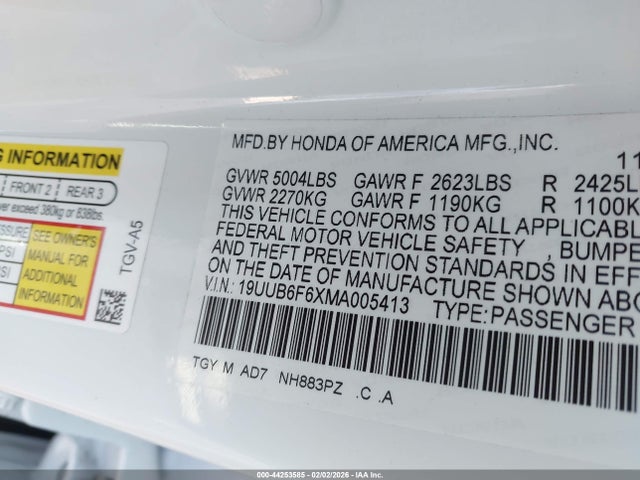 2021 ACURA TLX 19UUB6F6XMA005413 Photo 8