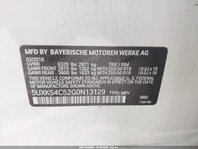 5UXKS4C52G0N13129 BMW X5 Xdrive35d