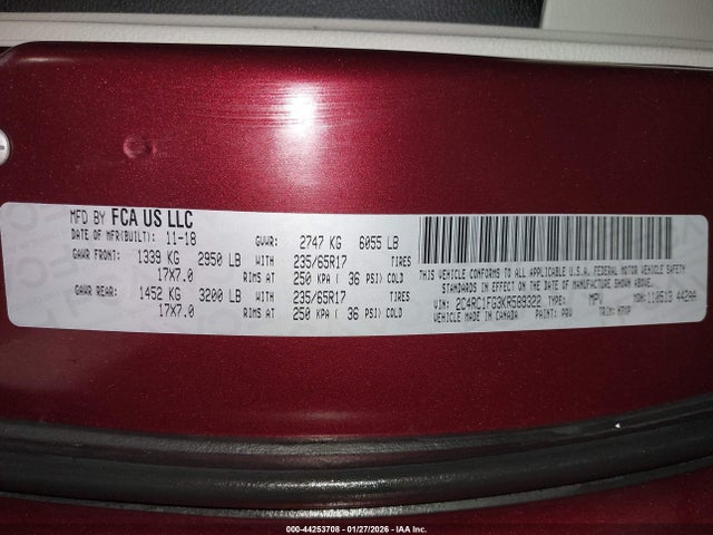 2019 CHRYSLER PACIFICA 2C4RC1FG3KR589322 Photo 8