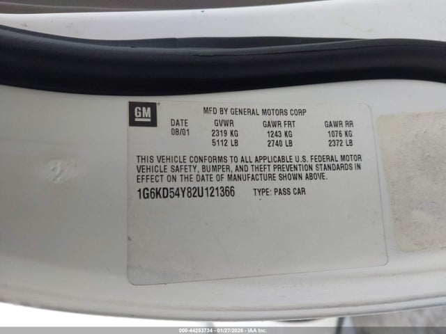 2002 CADILLAC DEVILLE 1G6KD54Y82U121366 Photo 8