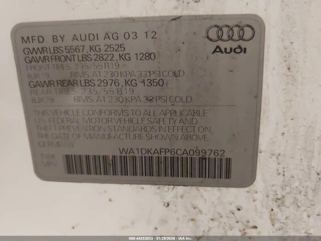 2012 AUDI Q5 WA1DKAFP6CA099762 Photo 8