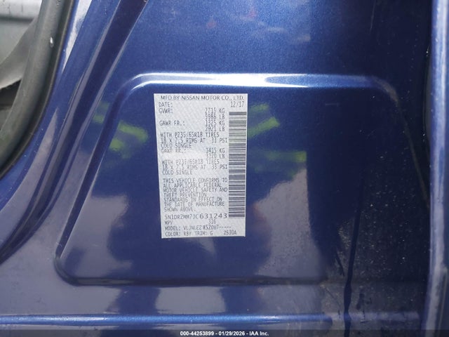 5N1DR2MM7JC631243 Nissan Pathfinder Sv