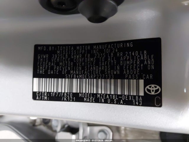 5YFB4MDE5RP227133 Toyota COROLLA LE