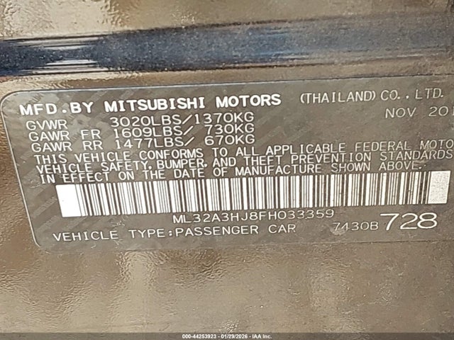2015 MITSUBISHI MIRAGE ML32A3HJ8FH033359 Photo 8
