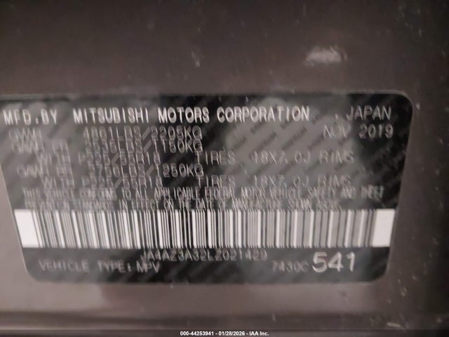 2020 MITSUBISHI OUTLANDER JA4AZ3A32LZ021429 Photo 8