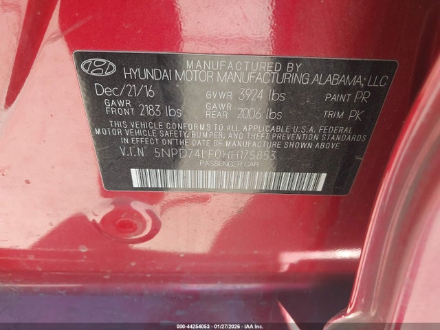 Hyundai ELANTRA SE 2017 5NPD74LF0HH175853 Image 9