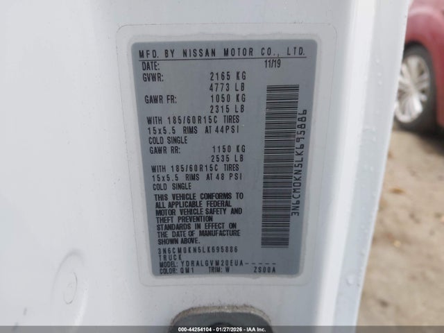3N6CM0KN5LK695886 Nissan Nv200 Cargo Sv Xtronic Cvt