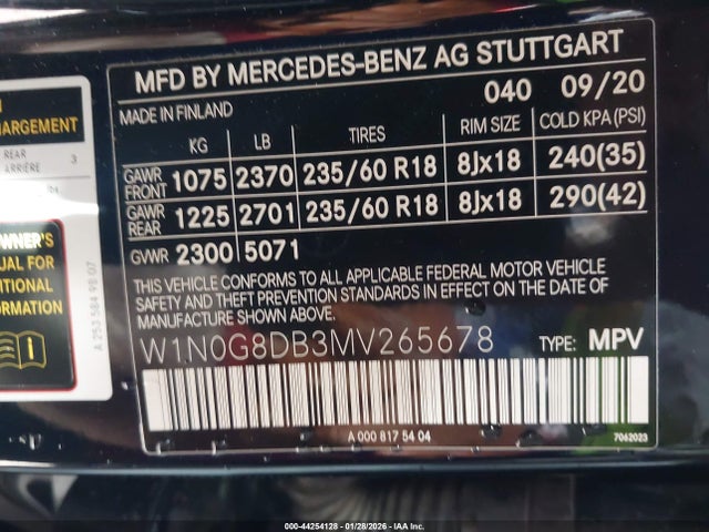 W1N0G8DB3MV265678 Mercedes-Benz Glc 300 Suv