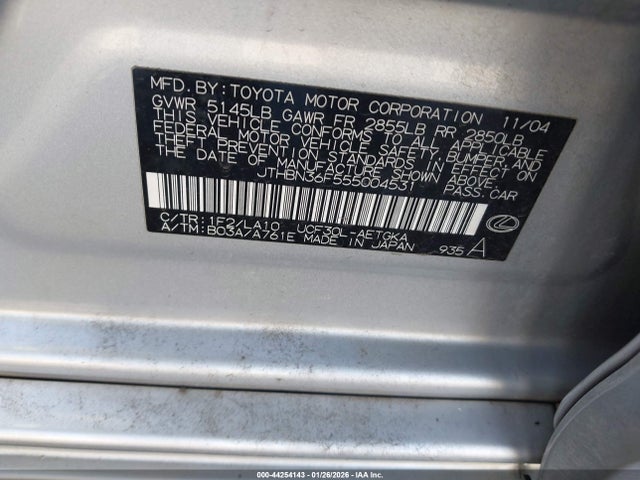 2005 LEXUS LS 430 JTHBN36F555004531 Photo 8