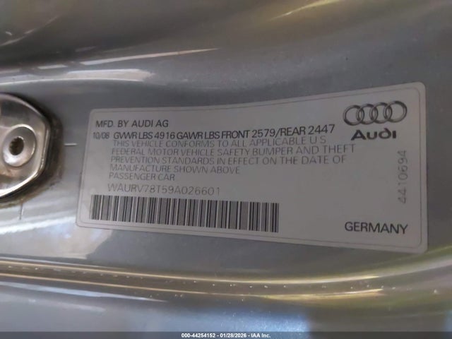 2009 AUDI S5 WAURV78T59A026601 Photo 8