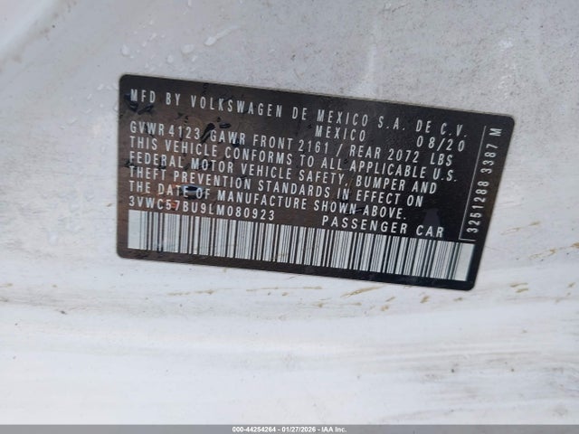 3VWC57BU9LM080923 Volkswagen Jetta 1.4t R-line/1.4t S/1.4t Se