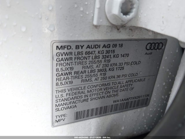 2019 AUDI Q7 WA1AAAF7XKD011136 Photo 8