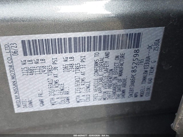 5N1BT3AB6PC852598 Nissan Rogue S Intelligent Awd