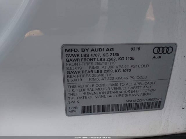2018 AUDI Q3 WA1BCCFS1JR032487 Photo 8