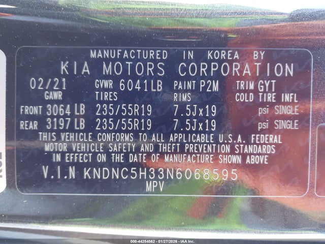 KIA Carnival Mpv Ex 2022 KNDNC5H33N6068595 Image 9