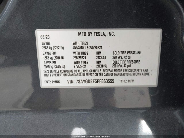 7SAYGDEF5PF863555 Tesla Model Y Performance Dual Motor All-wheel Drive