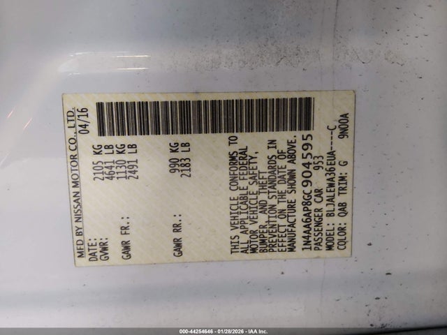 Nissan Maxima 3.5 Sl 2016 1N4AA6AP8GC904595 Image 9