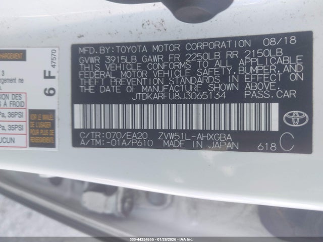 Toyota Prius Four 2018 JTDKARFU8J3065134 Image 9