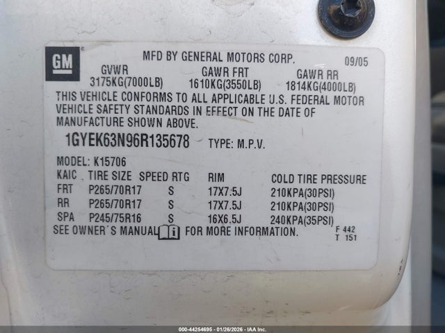 2006 CADILLAC ESCALADE 1GYEK63N96R135678 Photo 8